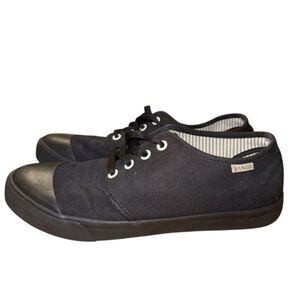 BANGS Black Canvas Low Top Sneakers Unisex W9 M7.5